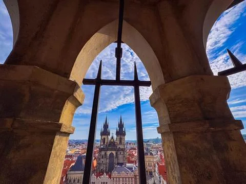 Exploring the Old Town Square in Prague during daylight hours Stock Photos