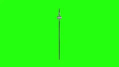Exploring an ornate spear displayed against a green background Stock-Footage 292682959