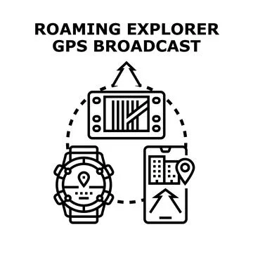 Exploring outdoor adventures with gps navigation technology Stock Illustration