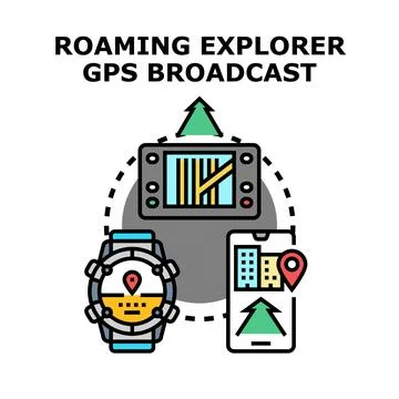 Exploring outdoor adventures with gps navigation technology Stock Illustration