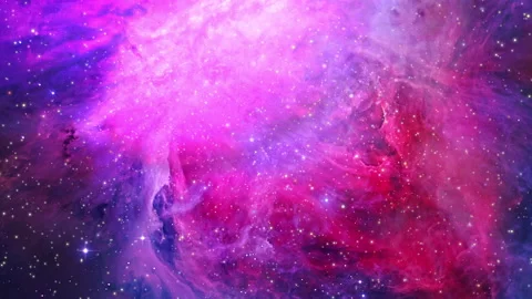 Exploring outer space galaxy traveling inside the Orion Nebula area Stock Footage 131405232