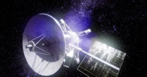 Exploring outer space with Magellan spacecraft in the cosmos Stock Illustration