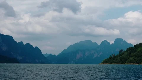 Exploring Over Cheow Lan Lake Of Khao Sok National Park In Surat Thani Stock Footage 303976431