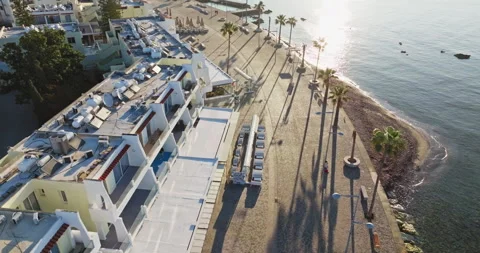 Exploring Paphos, Cyprus: Aerial View of Sea Embankment, Urban Cityscape Video stock 273828128