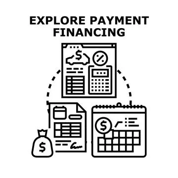Exploring payment financing options and budgeting solutions Ilustração Stock