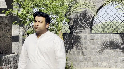 Exploring the Peaceful Courtyard of Bani Anif Mosque Stock Footage 332020448