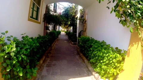 Exploring the picturesque streets of Mogan Stock Footage 114583644