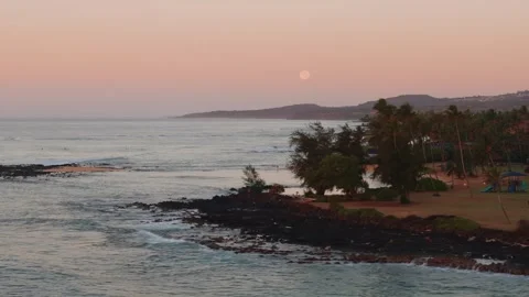 Exploring Poipus Hidden Beaches &amp; Cliffs | Aerial Drone View Stock Footage 307168141