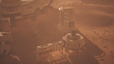Exploring the potential for human habitation in a Mars colony setting Stock Footage 331421973