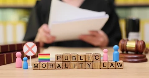 Exploring public morality law and its impact through engaging court activities Stock Footage 320465308