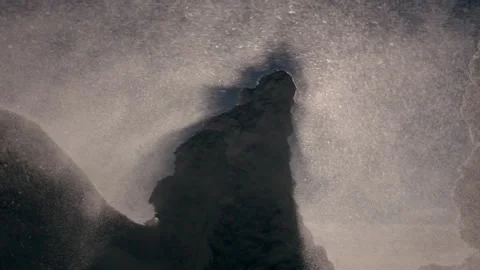 Exploring a quiet waterfall in bavarian forest national park Stock Footage 325634259