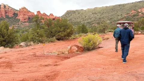 Exploring Red Rock Trails Stock Footage 276192769