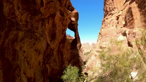 Exploring off-road from the mountains surrounding Petra Stock Footage 144065153
