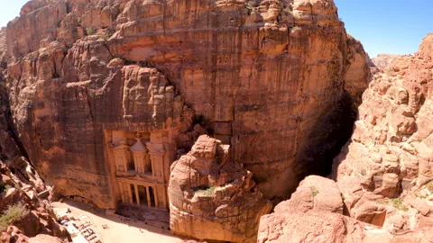 Exploring off-road from the mountains surrounding Petra Stock Footage 144066585
