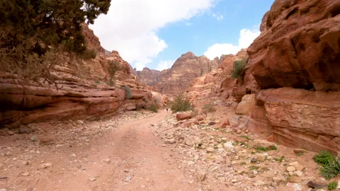 Exploring off-road from the mountains surrounding Petra Stock Footage 144077731