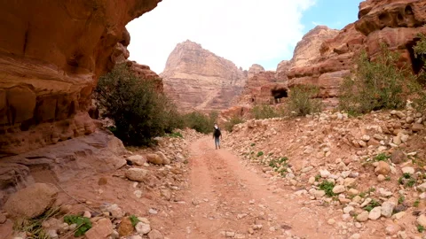 Exploring off-road from the mountains surrounding Petra Stock Footage 144079139
