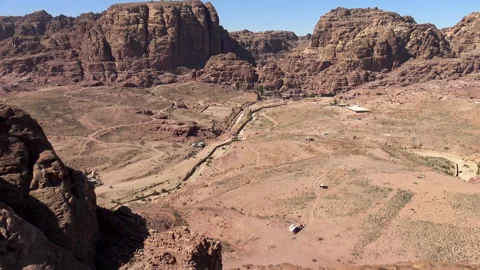 Exploring off-road from the mountains surrounding Petra Stock Footage 145133910