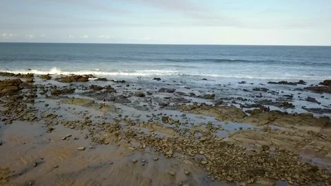 Exploring rock pools at Mooloolaba Stock Footage 110886986
