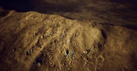 Exploring rocky terrain under a dramatic sky at dusk in a remote landscape Stock Illustration