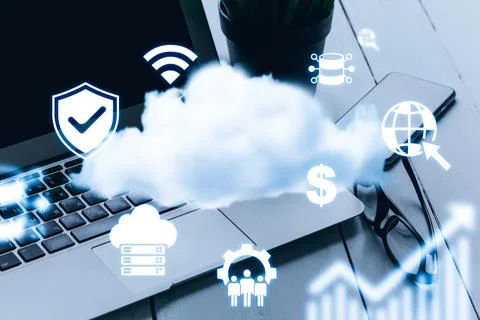 Exploring the role of cloud computing in modern SaaS and CRM solutions Stock Photos