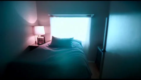 Exploring a Room in Heavenly Tones Vídeo Stock 249165685