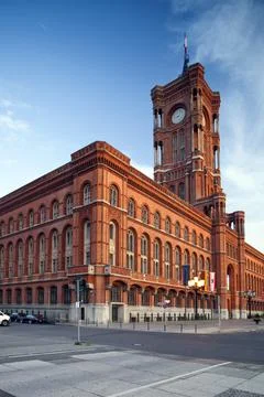 Exploring Rotes Rathaus, the Iconic Red City Hall in Berlin During Daylight Stock Photos