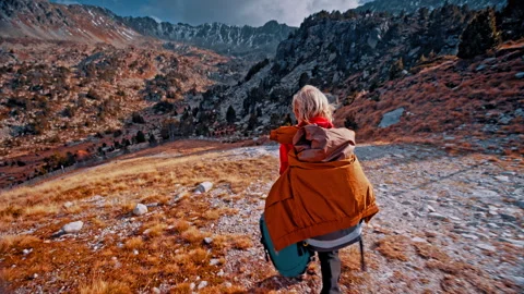 Exploring the rugged beauty of the Pyrenees in Spain during autumn Stock Footage 303633560