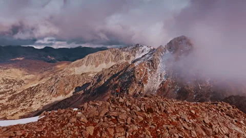 Exploring the rugged peaks of the Pyrenees Mountains in Spain Stock Footage 303625052