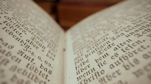 Exploring sacred christians heritage scriptures on german. Details of the Holy Stock Footage 265083644