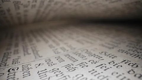 Exploring sacred christians heritage scriptures on german. Details of Holy .. Stock Photos