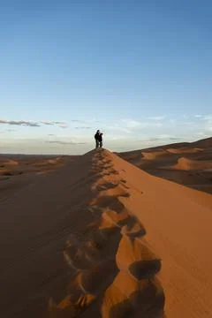Exploring the Saraha desert in Morocco Stock Photos