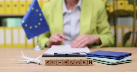 Exploring the Schengen area and the freedom of movement within Europe Stock Footage 318667325