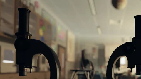 Exploring Science Through Lenses in a Bright Classroom Setting Stock Footage 344823964