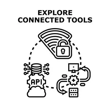 Exploring secure connected tools and digital system integration 스톡 일러스트