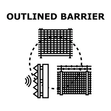 Exploring security barriers for protection and safety concept Stock Illustration