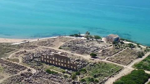 Exploring Selinunte. Temple C Archaeological Ruins Stock Footage 340964512