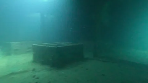 Exploring a Shipwreck Stock Footage 254705498