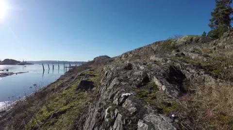 Exploring small islands in Norway Stock Footage 64417043