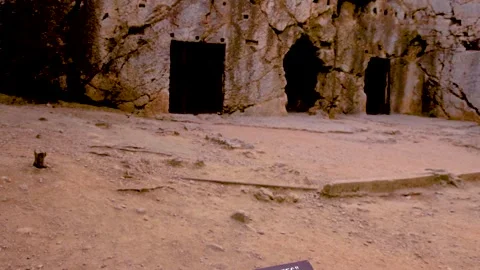 Exploring Socrates' Prison in Athens Stock Footage 309376746