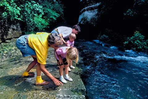 Exploring Spring Headwaters Roaring River State Park Missouri Stock Photos