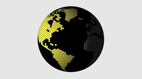 Exploring a stunning 3D model of Earth with vibrant hexagonal patterns Vidéo 334110927