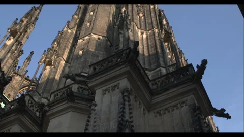 Exploring the stunning architecture of St. Vitus Cathedral in Prague during Stock Footage 283795261