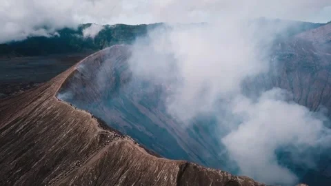 Exploring the stunning landscape of a volcanic crater Stock Footage 320293342