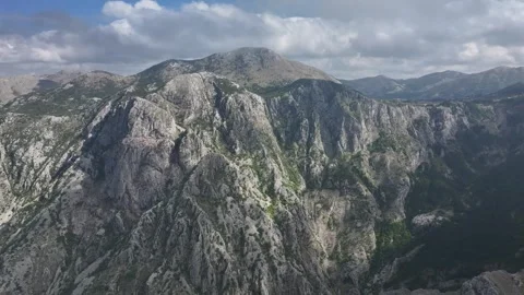 Exploring the stunning mountain views above Kotor with breathtaking landscapes Video stock 287757199