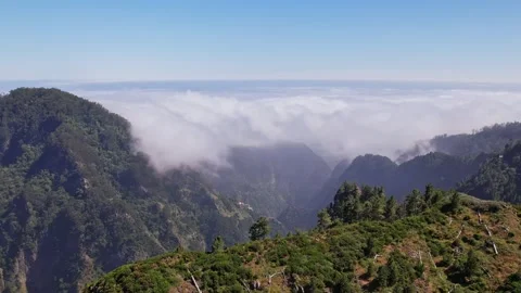 Exploring the stunning mountain views of Madeira, Portugal from above Stock-Footage 322912142