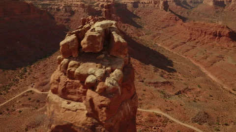Exploring the stunning rock formations of Utah Valley of Gods Desert Sand Stock Footage 288313412
