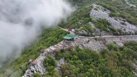 Exploring the stunning viewpoints above Kotor with breathtaking mountain views Video stock 287756022