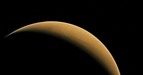 Exploring the surface and atmosphere of Mars from space at dusk Stock Illustration