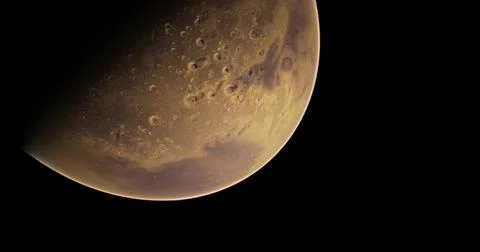Exploring the surface and features of Mars from a distant view Stock Illustration