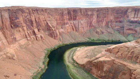 Exploring the surface of deep canyon on the red planet with water, Mars, space Video stock 134755062